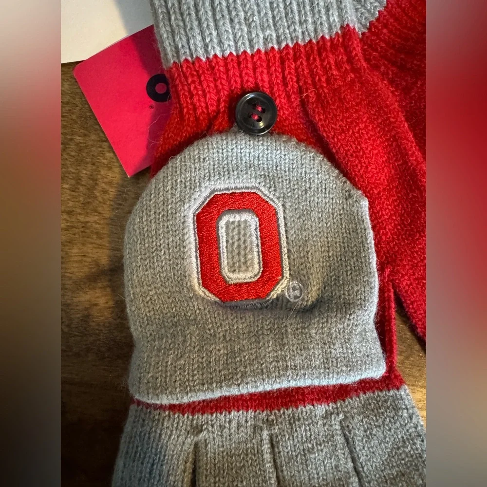 NWT Ohio State University Fingerless Gloves Mittens - Picture 3 of 4